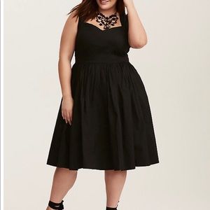 Torrid Black Poplin Rockabilly Retro Dress